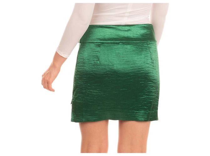 Minifalda cruzada de satén verde Ba&Sh - vista 5