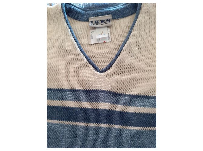 Gilet Ikks Beige et Bleu Clair Coton Acrylique 5-6 ans - vue 4