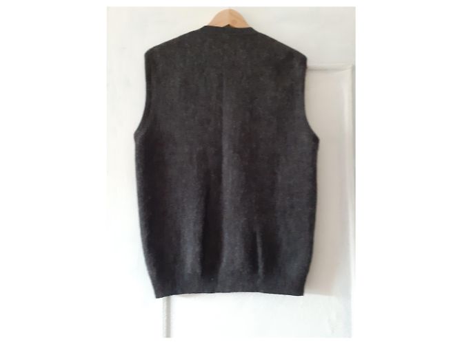 Autre Marque Strickjacke aus Schurwolle und Alpaka Grau - Ansicht 3