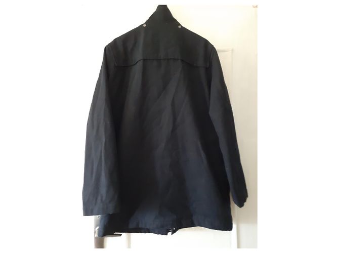 Lacoste Navy Blue Wool Coat Men - view 3