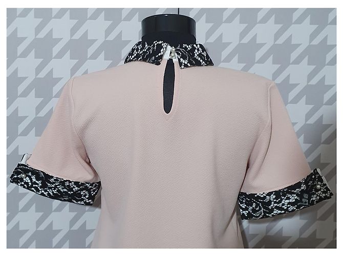 Camicetta Karl Lagerfeld Rosa Nero - vista 5