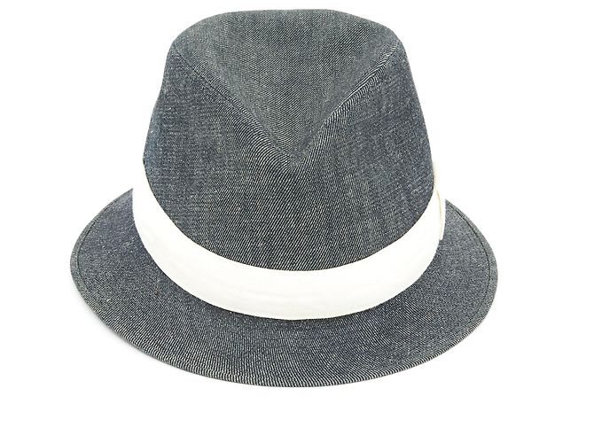 Cappello Trilby Hermès in denim blu - vista 2