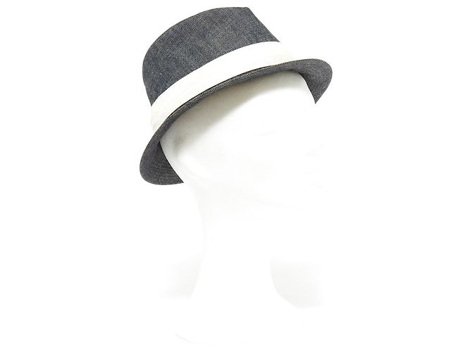 Cappello Trilby Hermès in denim blu - vista 4