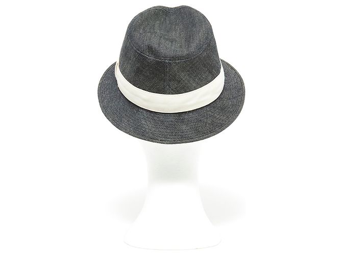 Cappello Trilby Hermès in denim blu - vista 5