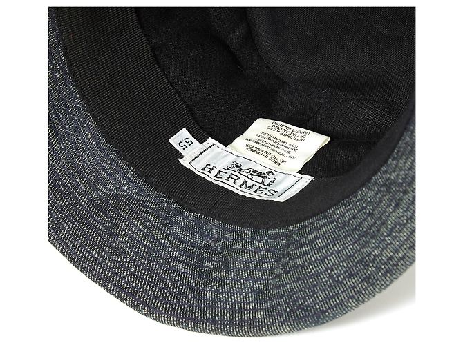 Cappello Trilby Hermès in denim blu - vista 6