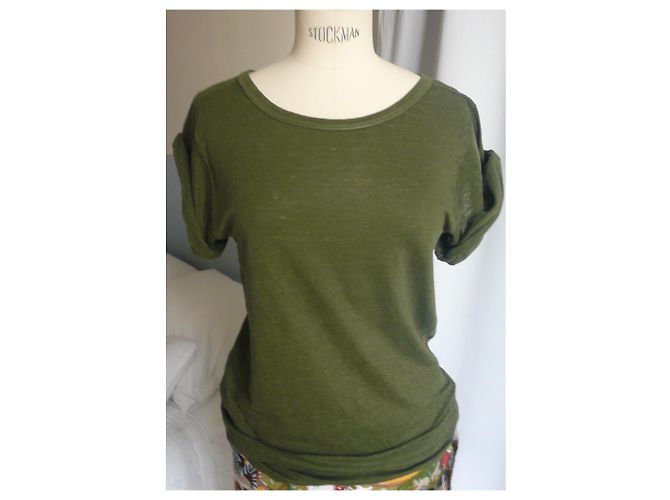 ISABEL MARANT ETOILE Camiseta lin vertTM Verde oliva - vista 4