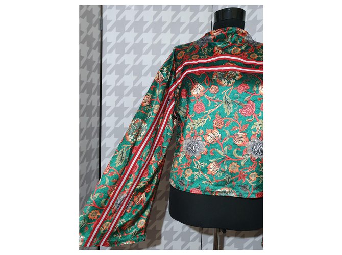 Autre Marque Jaded London grüner Blumenpullover mit Stehkragen Mehrfarben - Ansicht 2
