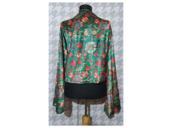 Autre Marque Jaded London grüner Blumenpullover mit Stehkragen Mehrfarben - Ansicht 5