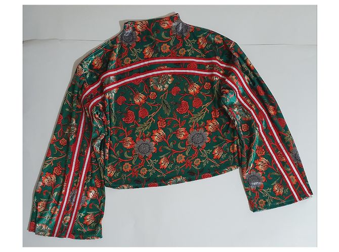 Autre Marque Jaded London grüner Blumenpullover mit Stehkragen Mehrfarben - Ansicht 6