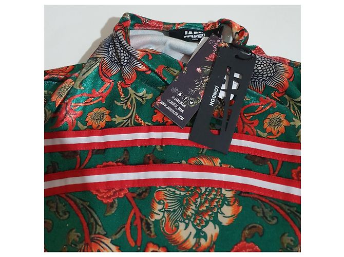Autre Marque Jaded London grüner Blumenpullover mit Stehkragen Mehrfarben - Ansicht 7