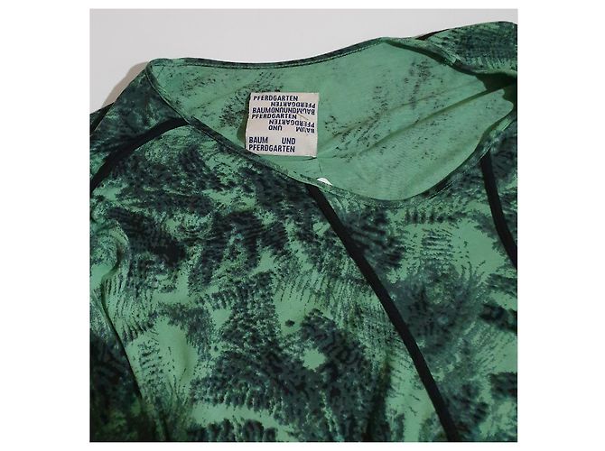 Baum und Pferdgarten Kleid in Grün Viscose S - Ansicht 4
