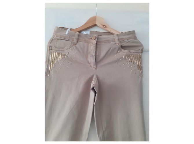 Autre Marque Pantalones MADELEINE de algodón beige - vista 2