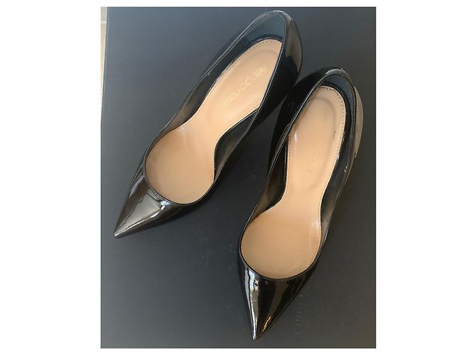 Décolleté Sergio Rossi Godiva in vernice nera Nero - vista 3