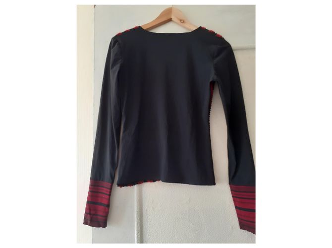 Autre Marque Top Nathalie Boy Negro Rojo Oscuro Lana Burdeos - vista 2