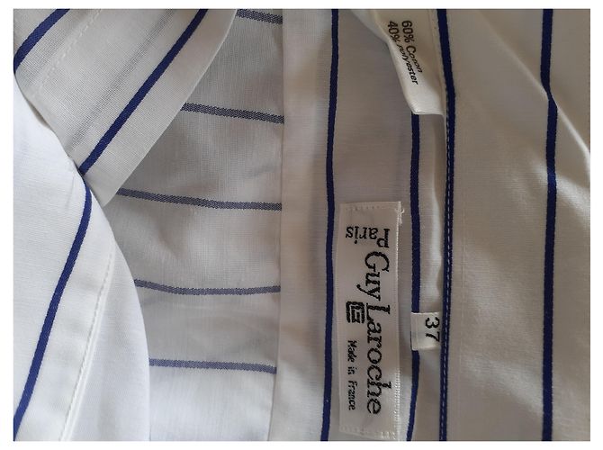 Camicia Guy Laroche Bianca e Blu Cotone Poliestere Bianco - vista 2