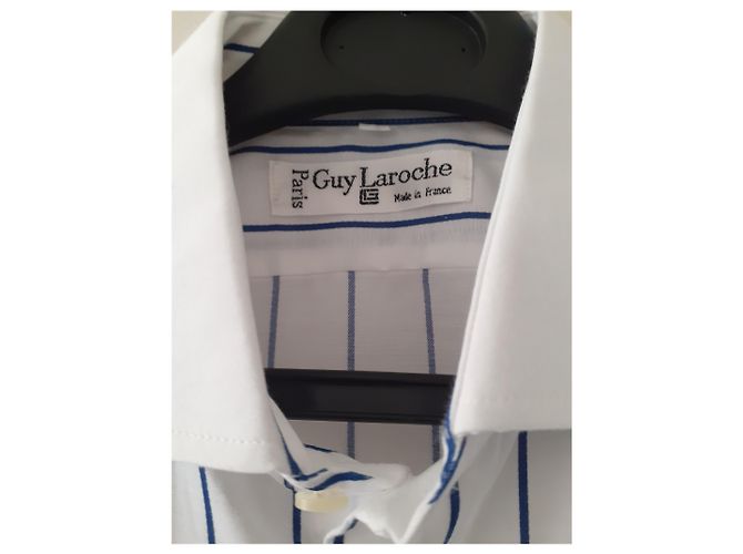 Camicia Guy Laroche Bianca e Blu Cotone Poliestere Bianco - vista 4
