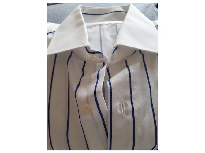 Camicia Guy Laroche Bianca e Blu Cotone Poliestere Bianco - vista 5