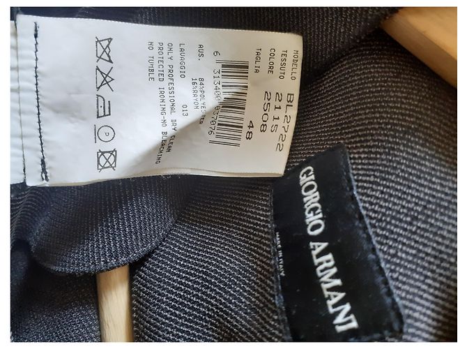 Giorgio Armani Hemd Grau Polyester Rayon - Ansicht 2