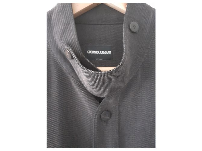 Giorgio Armani Hemd Grau Polyester Rayon - Ansicht 4