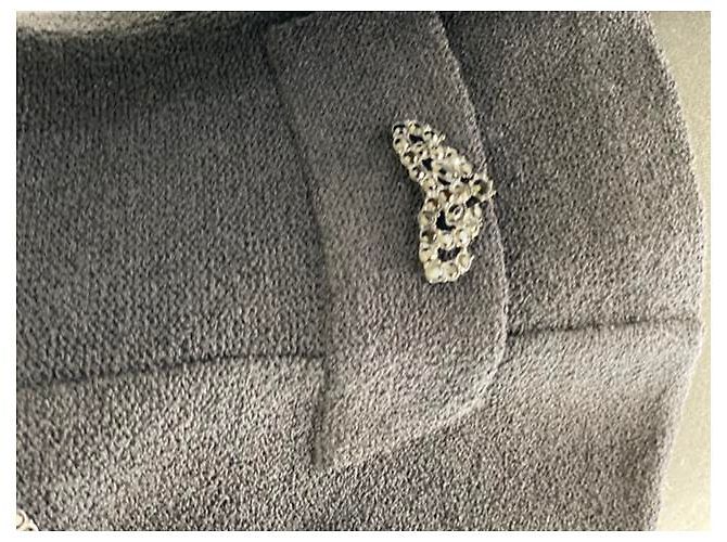 Autre Marque St John Jacke schwarz mit detaillierten Knöpfen - Ansicht 3