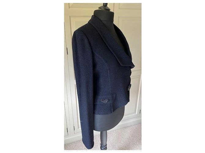 Autre Marque St John Jacke schwarz mit detaillierten Knöpfen - Ansicht 4