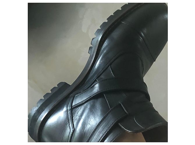 Gianni Versace Leder Boots Schwarz - Ansicht 10
