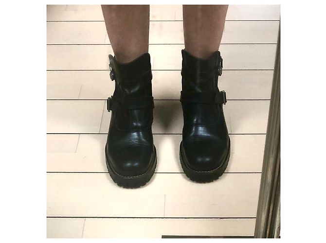 Gianni Versace Leder Boots Schwarz - Ansicht 13