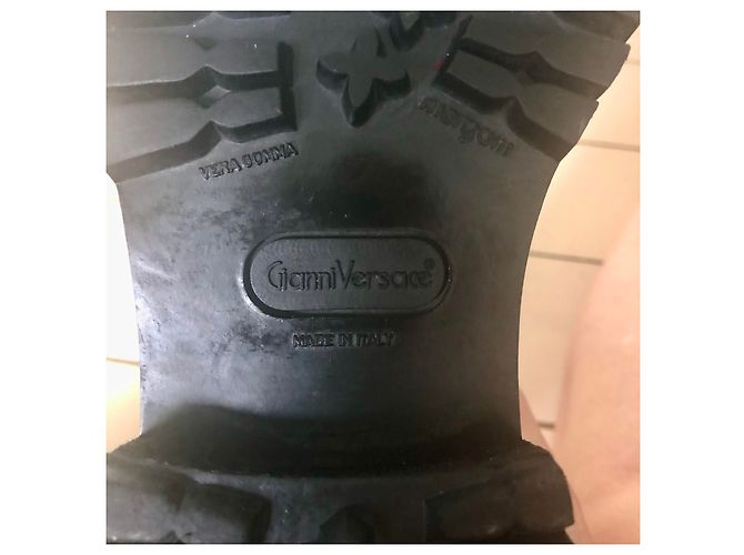 Gianni Versace Leder Boots Schwarz - Ansicht 14