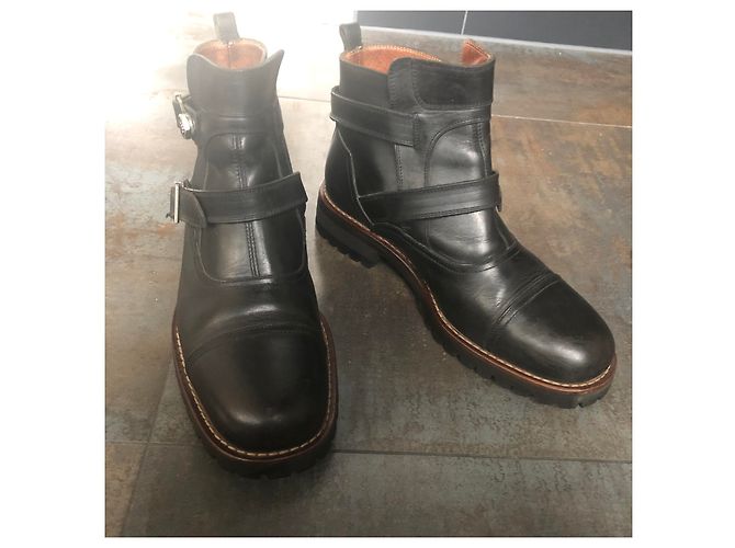 Gianni Versace Leder Boots Schwarz - Ansicht 6