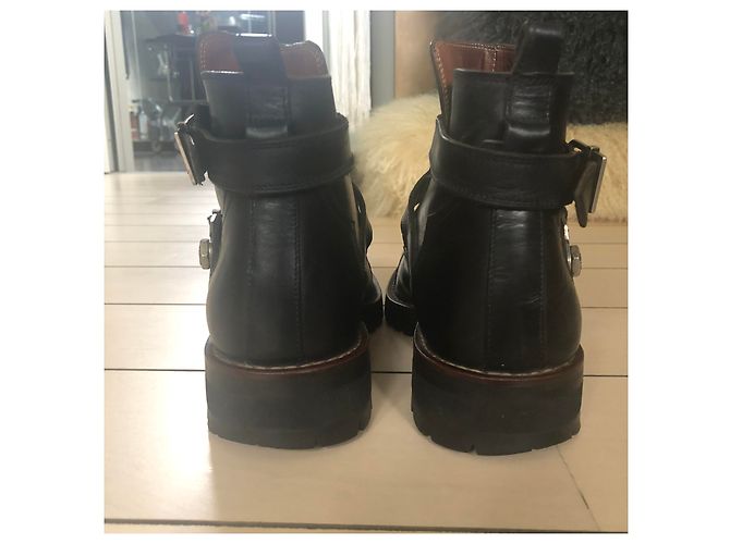 Gianni Versace Leder Boots Schwarz - Ansicht 7