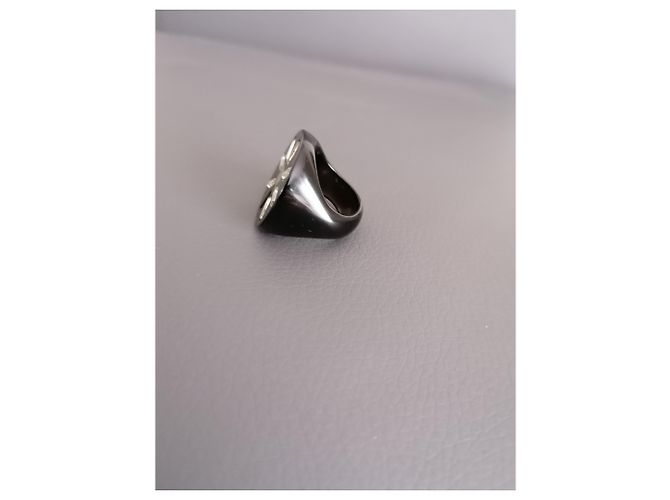 Chanel Ring Schwarz Kunststoff Größe 56 - Ansicht 3