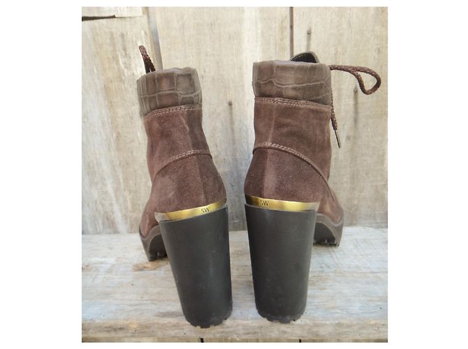 Botas Stuart Weitzman p 40 1/2 Nueva condición Castaño - vista 6