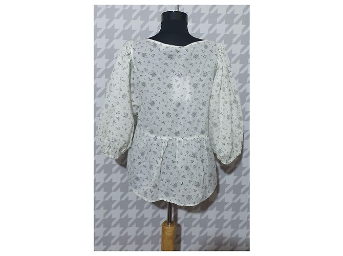 & Other Stories Camicetta Floreale Bianca in Cotone M Bianco Multicolore - vista 2