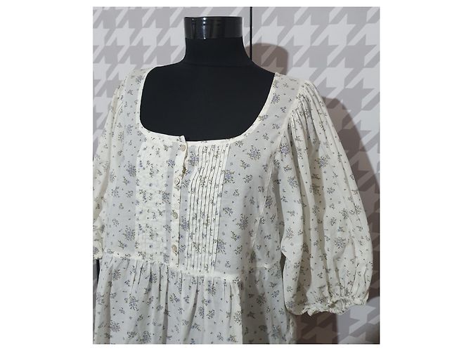 & Other Stories Camicetta Floreale Bianca in Cotone M Bianco Multicolore - vista 3