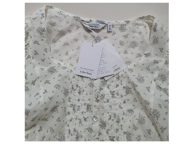 & Other Stories Camicetta Floreale Bianca in Cotone M Bianco Multicolore - vista 4