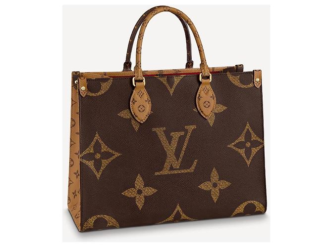 Borsa a mano Louis Vuitton Monogram Giant Onthego MM Marrone Pelle - vista 4