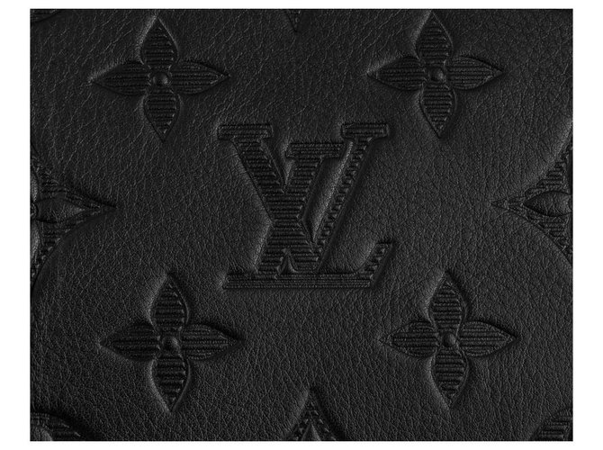 Louis Vuitton LV keepall Monogram Shadow embossed leather Black ref ...