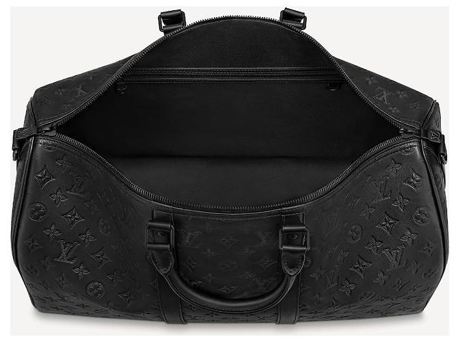 Louis Vuitton LV keepall Monogram Shadow en piel en relieve Negro - vista 3