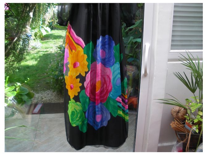Vintage Kleid aus den 80ern Polyester Größe 38 Mehrfarben - Ansicht 2