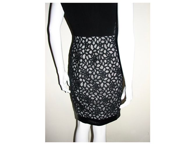 Diane Von Furstenberg DvF Tilda Shadow Spitzenkleid Schwarz Weiß - Ansicht 5