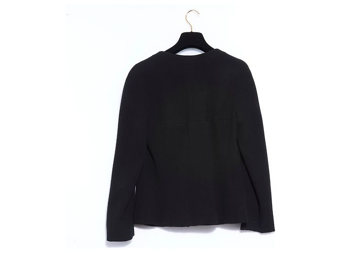 Chanel Black Wool Crepe Jacket Size 38 - view 2