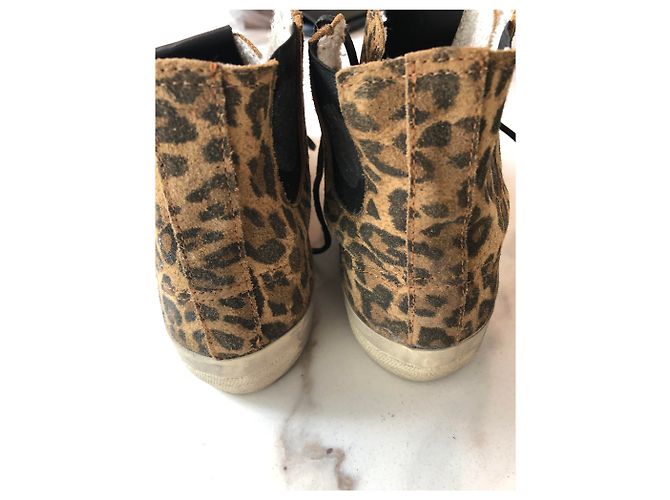Hi-top Vstar di Golden Goose Nero Stampa leopardo - vista 4