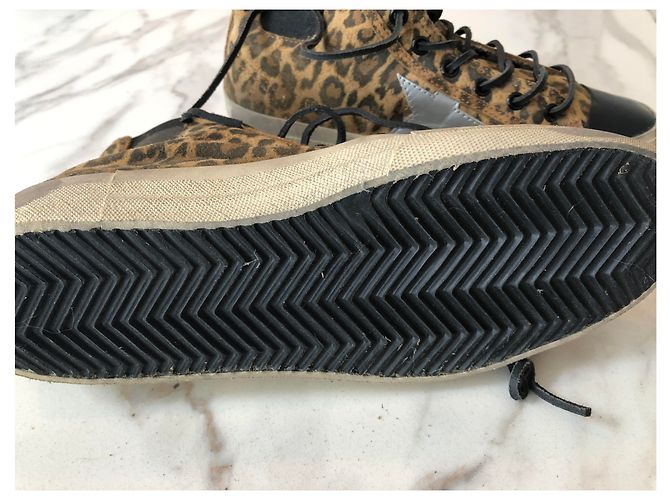 Hi-top Vstar di Golden Goose Nero Stampa leopardo - vista 5