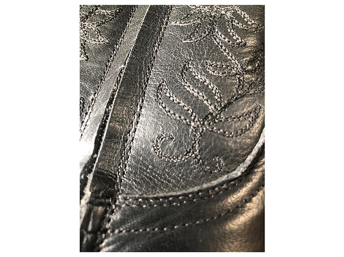 Mexicana Pelle bovina nera Santiag rancheiro Nero - vista 5