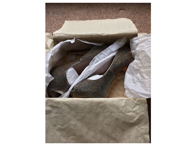 Zapatos Peep Toe Badgley Mischka Gris Iridiscente - vista 5