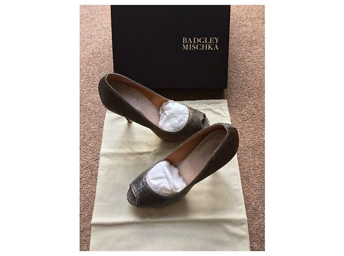 Zapatos Peep Toe Badgley Mischka Gris Iridiscente - vista 7