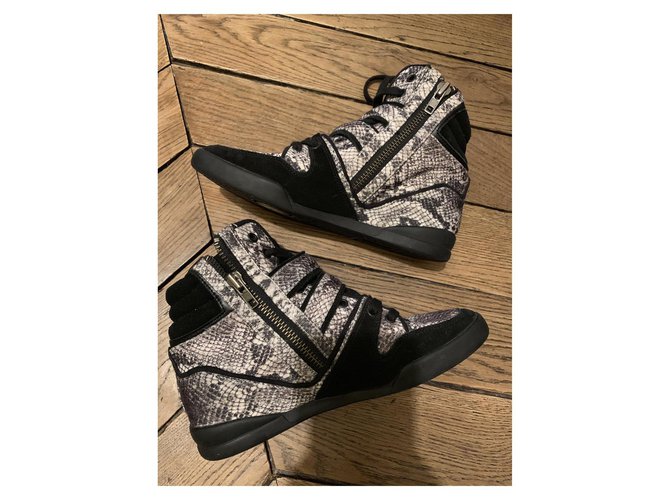The Kooples Zapatillas PYTHON con cuña Negro Impresión de pitón - vista 3