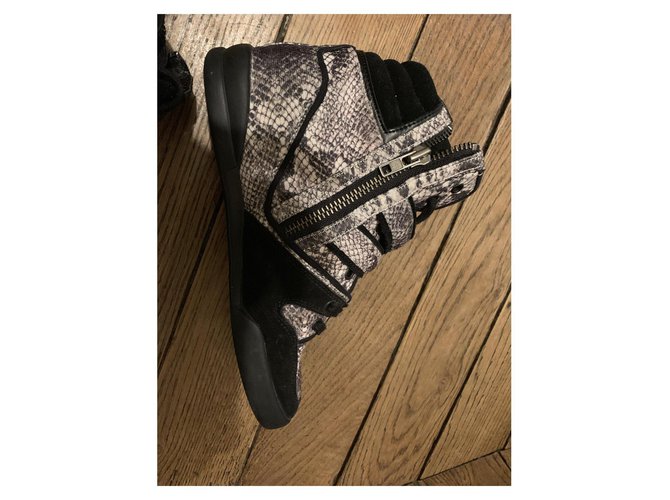 The Kooples Zapatillas PYTHON con cuña Negro Impresión de pitón - vista 4
