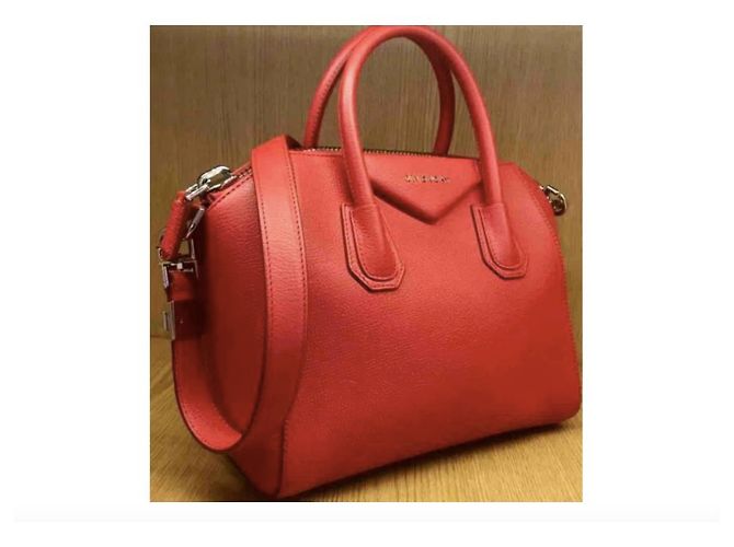 Givenchy BORSA MINI ANTIGONA IN PELLE MARTELLATA Rosso - vista 2