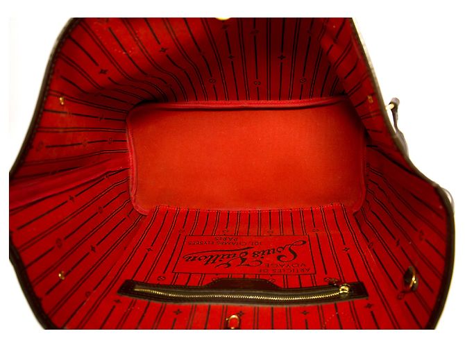 Louis Vuitton Damier Ebene Neverfull MM Umhängetasche Leinwand Braun - Ansicht 10